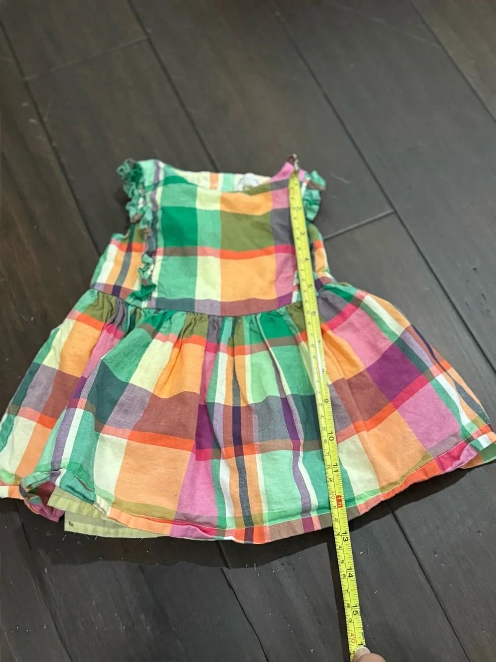 Gymboree Pink, Green and Orange Plaid Baby Dress